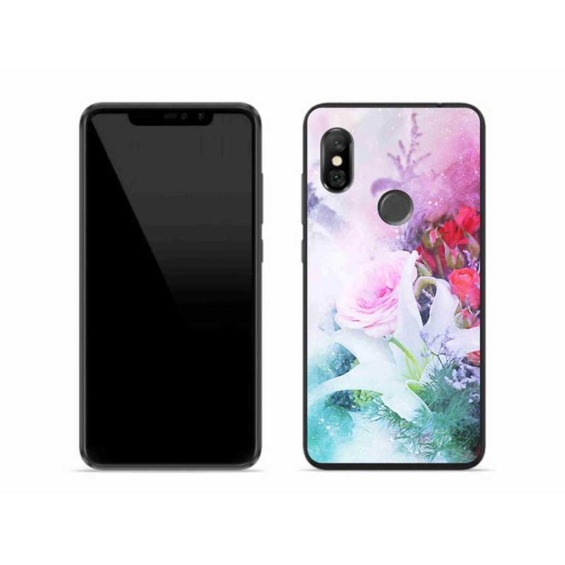 Gelový kryt mmCase na mobil Xiaomi Redmi Note 6 Pro - květiny 4