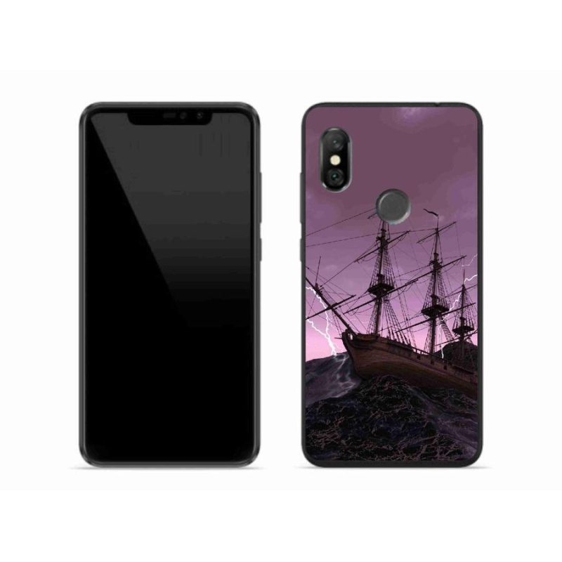 Gelový kryt mmCase na mobil Xiaomi Redmi Note 6 Pro - loď v bouři