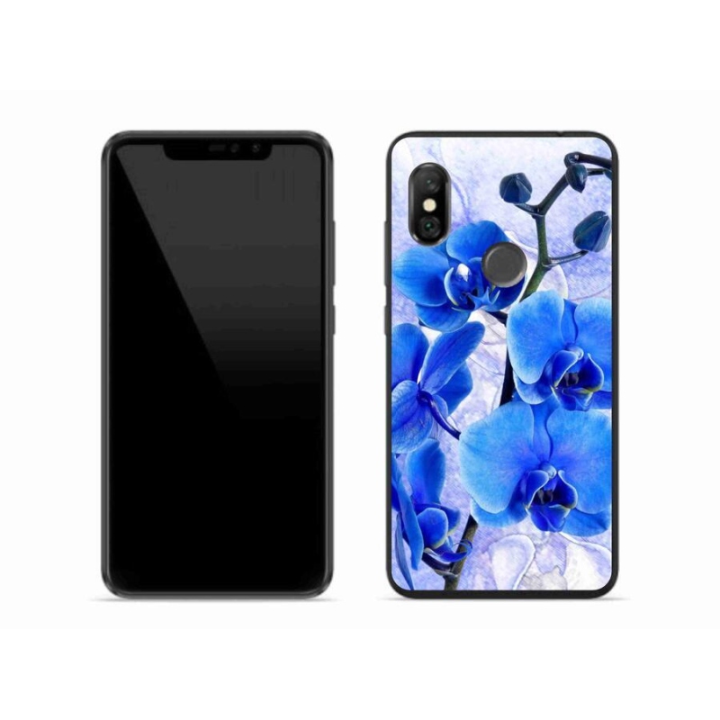 Gelový kryt mmCase na mobil Xiaomi Redmi Note 6 Pro - modré květy