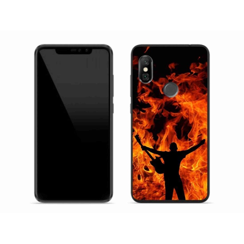 Gelový kryt mmCase na mobil Xiaomi Redmi Note 6 Pro - muzikant a oheň