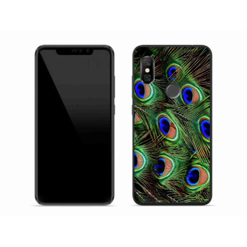 Gelový kryt mmCase na mobil Xiaomi Redmi Note 6 Pro - paví peří