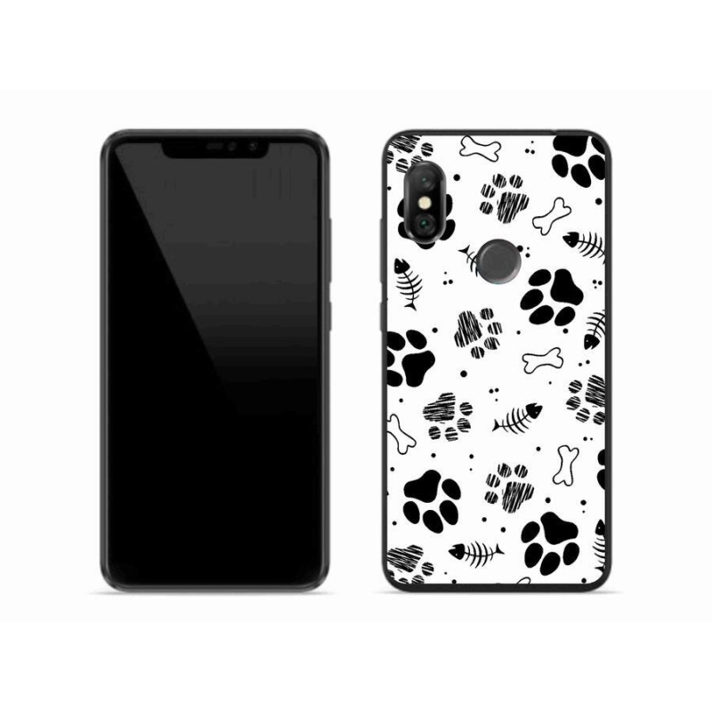 Gelový kryt mmCase na mobil Xiaomi Redmi Note 6 Pro - psí tlapky 1