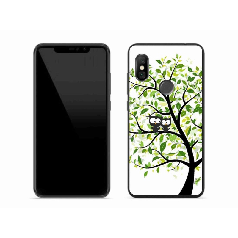 Gelový kryt mmCase na mobil Xiaomi Redmi Note 6 Pro - sovičky na stromě