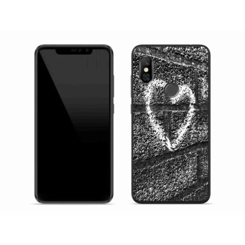 Gelový kryt mmCase na mobil Xiaomi Redmi Note 6 Pro - srdce na zdi