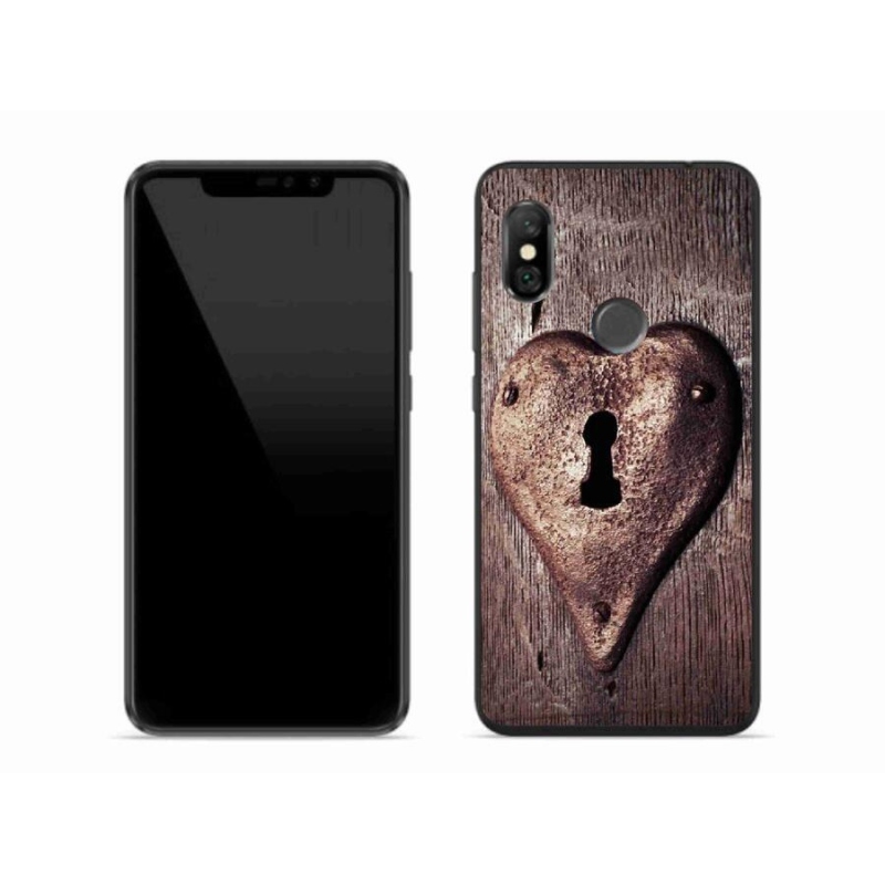 Gelový kryt mmCase na mobil Xiaomi Redmi Note 6 Pro - zámek ve tvaru srdce