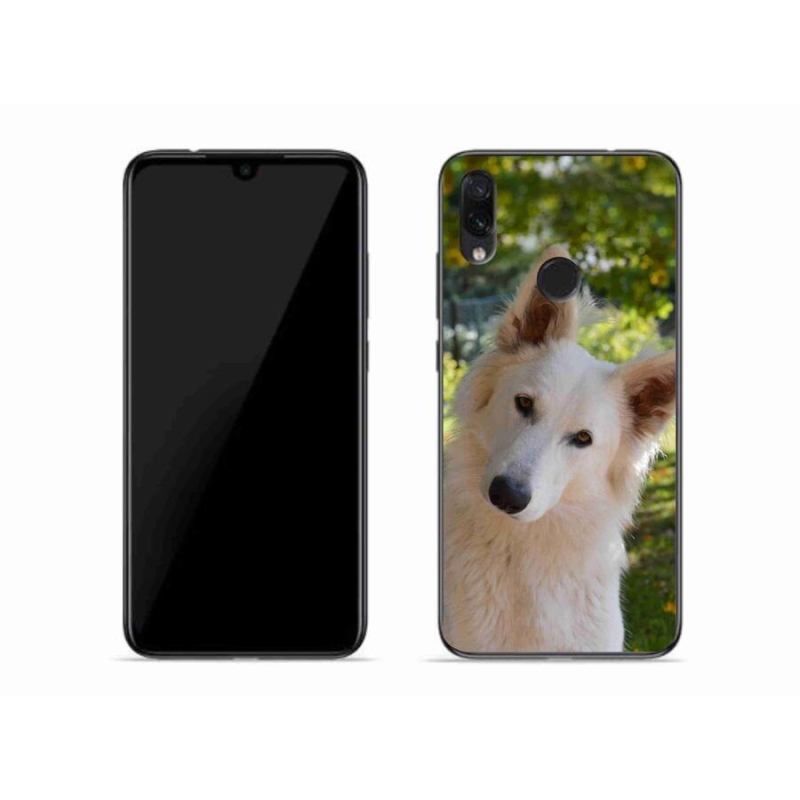 Gelový kryt mmCase na mobil Xiaomi Redmi Note 7 - bílý švýcarský ovčák 1