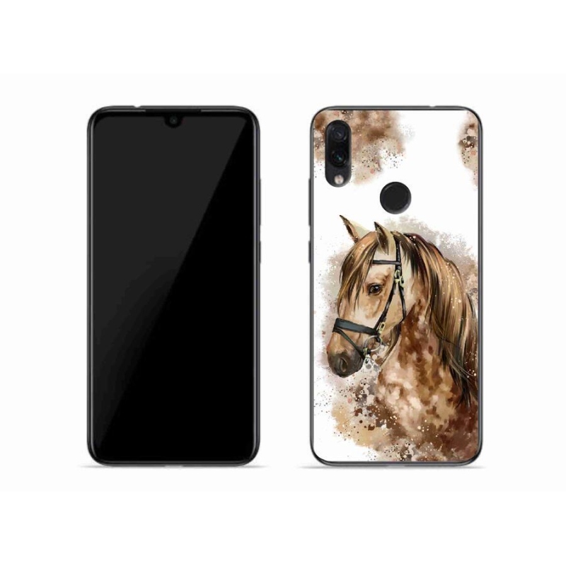 Gelový kryt mmCase na mobil Xiaomi Redmi Note 7 - hnědý kreslený kůň