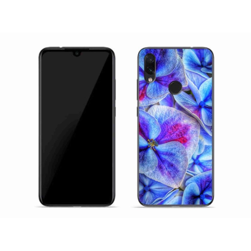 Gelový kryt mmCase na mobil Xiaomi Redmi Note 7 - modré květy 1
