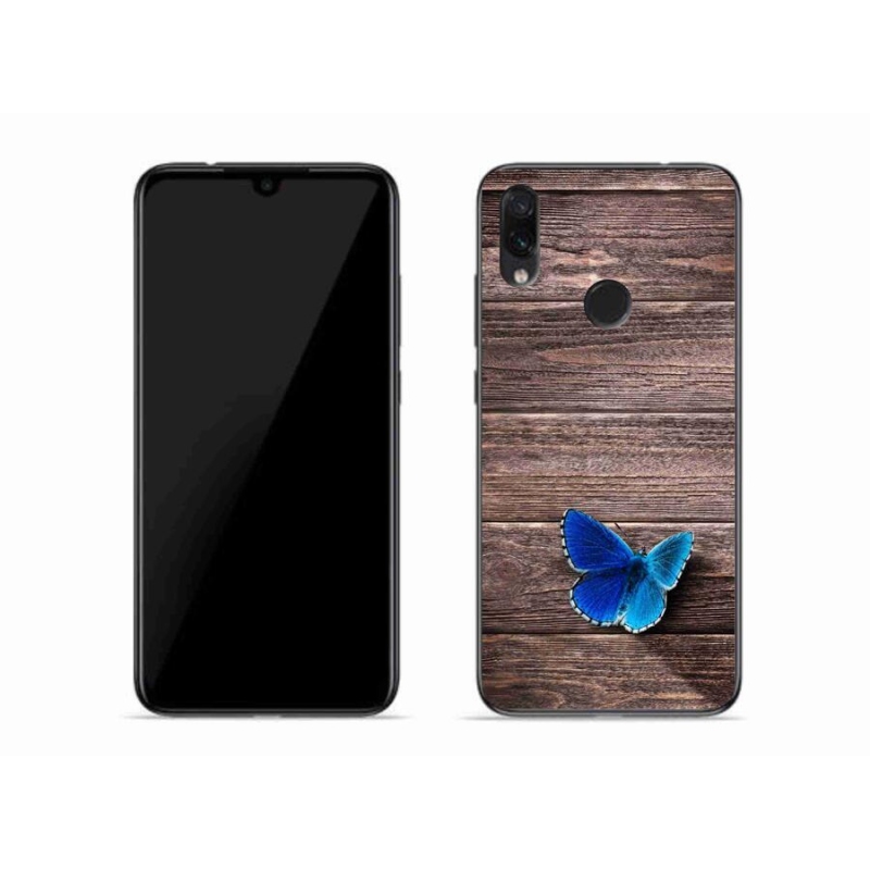 Gelový kryt mmCase na mobil Xiaomi Redmi Note 7 - modrý motýl 1