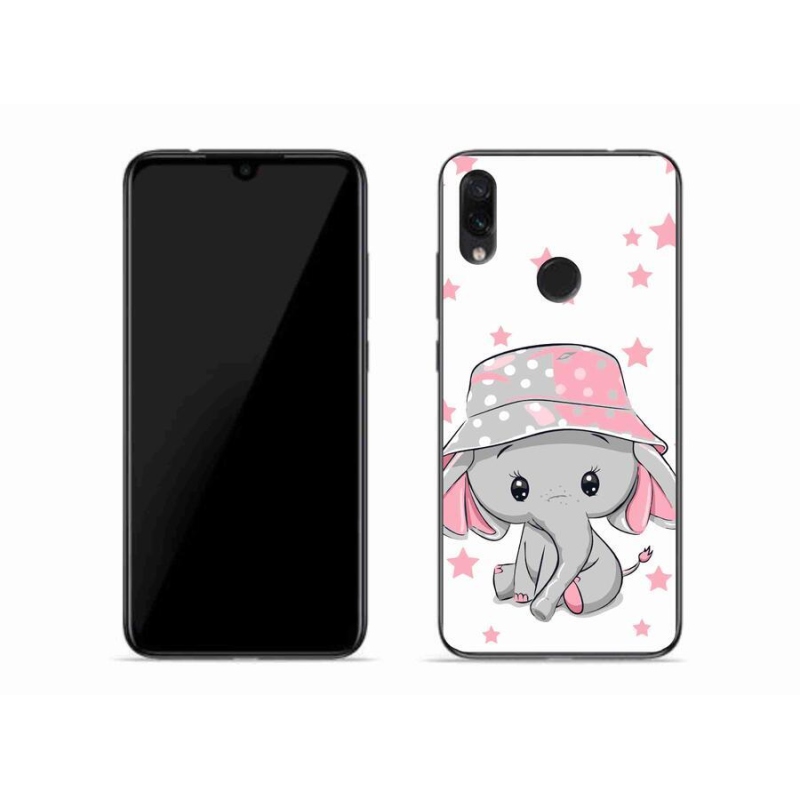 Gelový kryt mmCase na mobil Xiaomi Redmi Note 7 - růžový slon