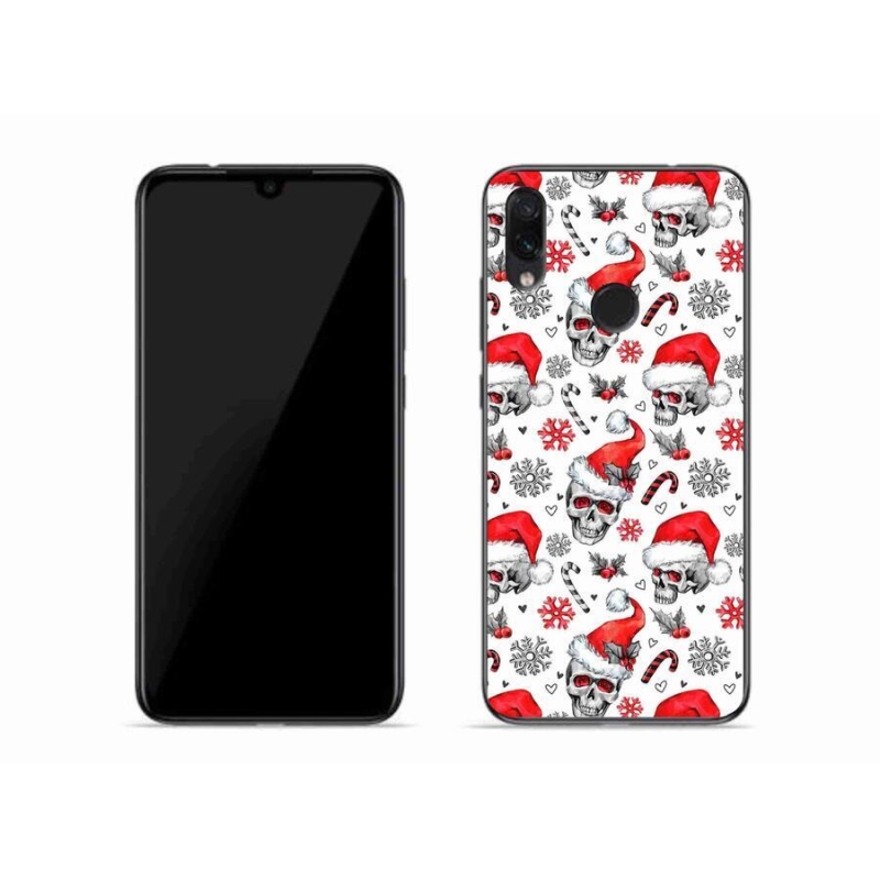 Gelový kryt mmCase na mobil Xiaomi Redmi Note 7 - vánoční lebky
