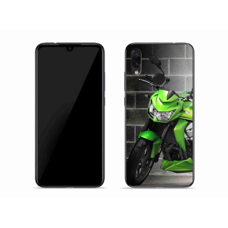 Gelový kryt mmCase na mobil Xiaomi Redmi Note 7 - zelená motorka