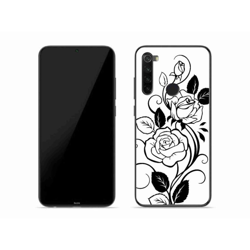 Gelový kryt mmCase na mobil Xiaomi Redmi Note 8 - černobílá růže