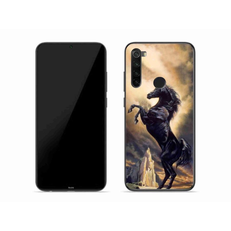 Gelový kryt mmCase na mobil Xiaomi Redmi Note 8 - černý kreslený kůň