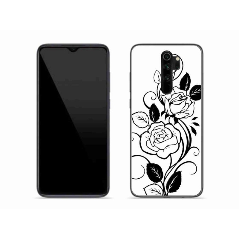 Gelový kryt mmCase na mobil Xiaomi Redmi Note 8 Pro - černobílá růže