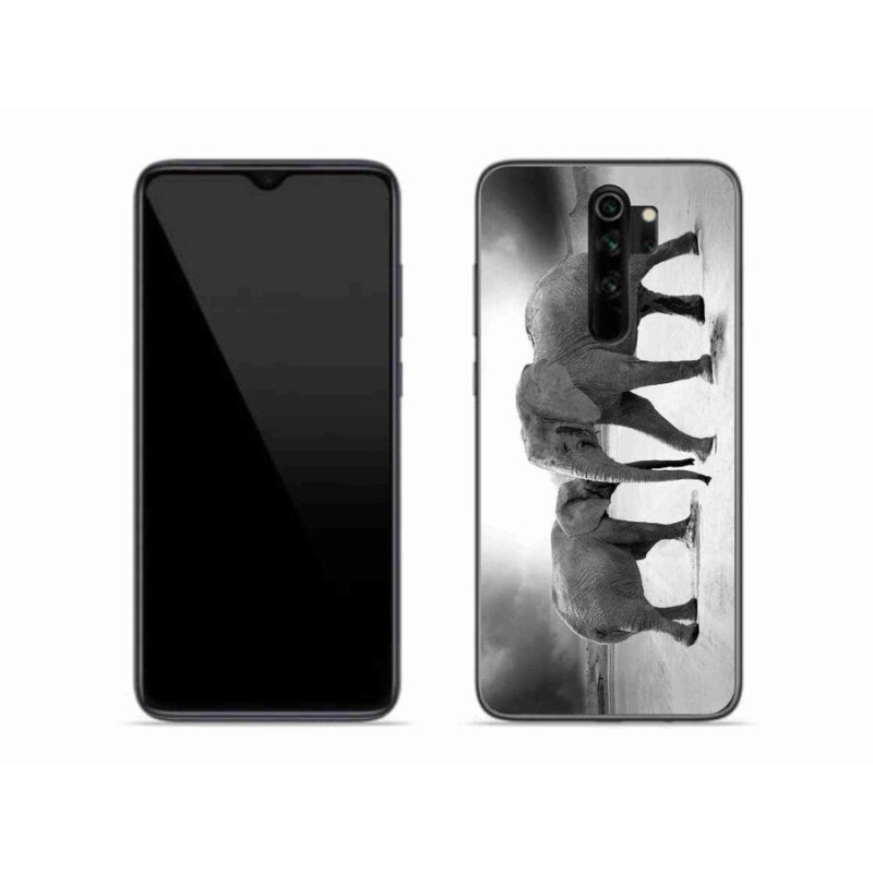 Gelový kryt mmCase na mobil Xiaomi Redmi Note 8 Pro - černobílí sloni