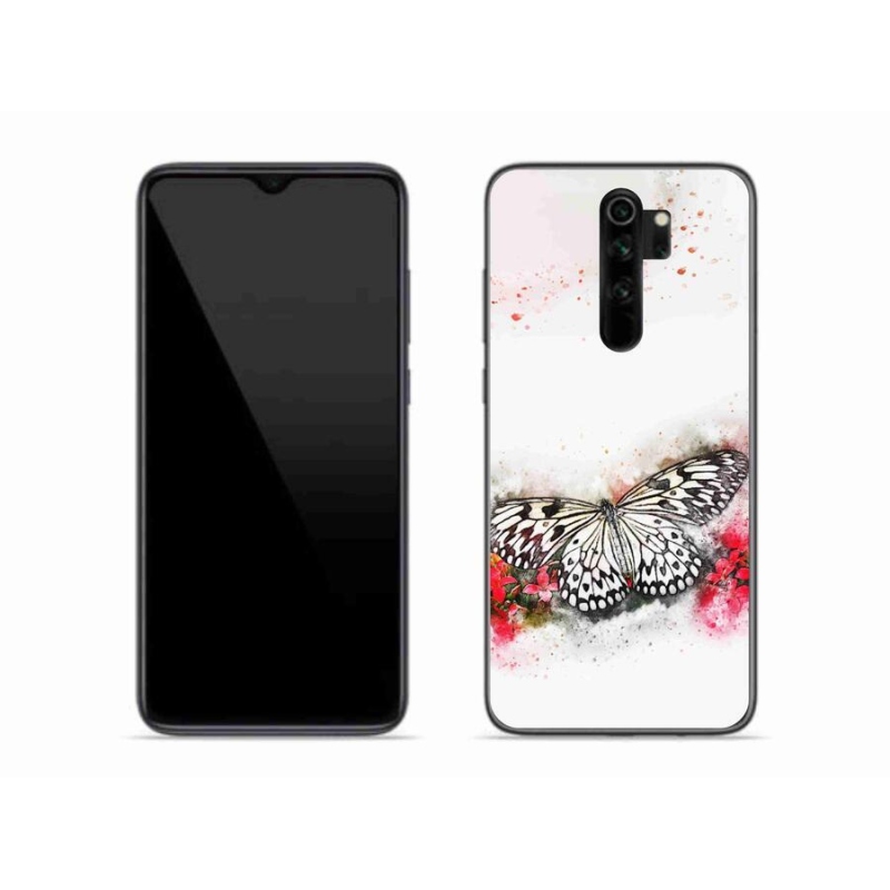 Gelový kryt mmCase na mobil Xiaomi Redmi Note 8 Pro - černobílý motýl