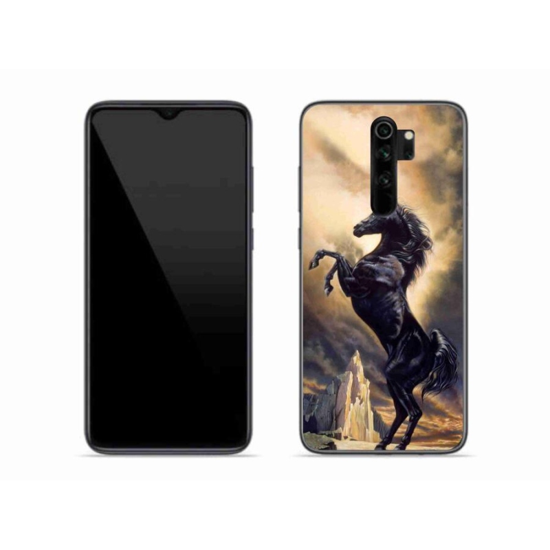 Gelový kryt mmCase na mobil Xiaomi Redmi Note 8 Pro - černý kreslený kůň
