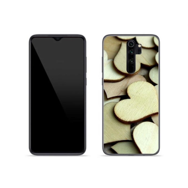 Gelový kryt mmCase na mobil Xiaomi Redmi Note 8 Pro - dřevěná srdíčka