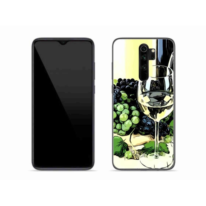 Gelový kryt mmCase na mobil Xiaomi Redmi Note 8 Pro - sklenka vína