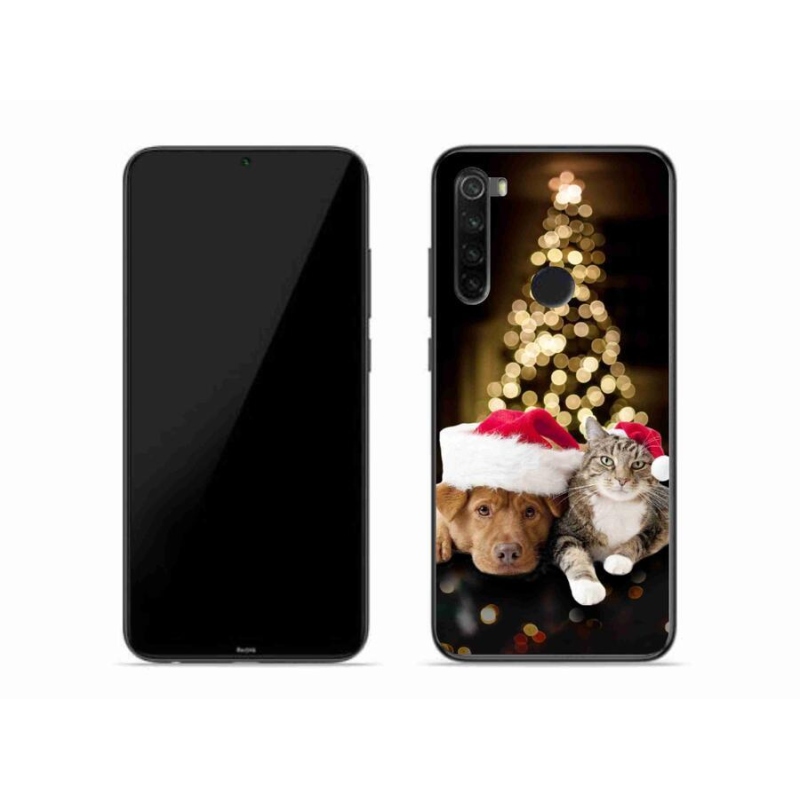 Gelový kryt mmCase na mobil Xiaomi Redmi Note 8 - vánoční pes a kočka