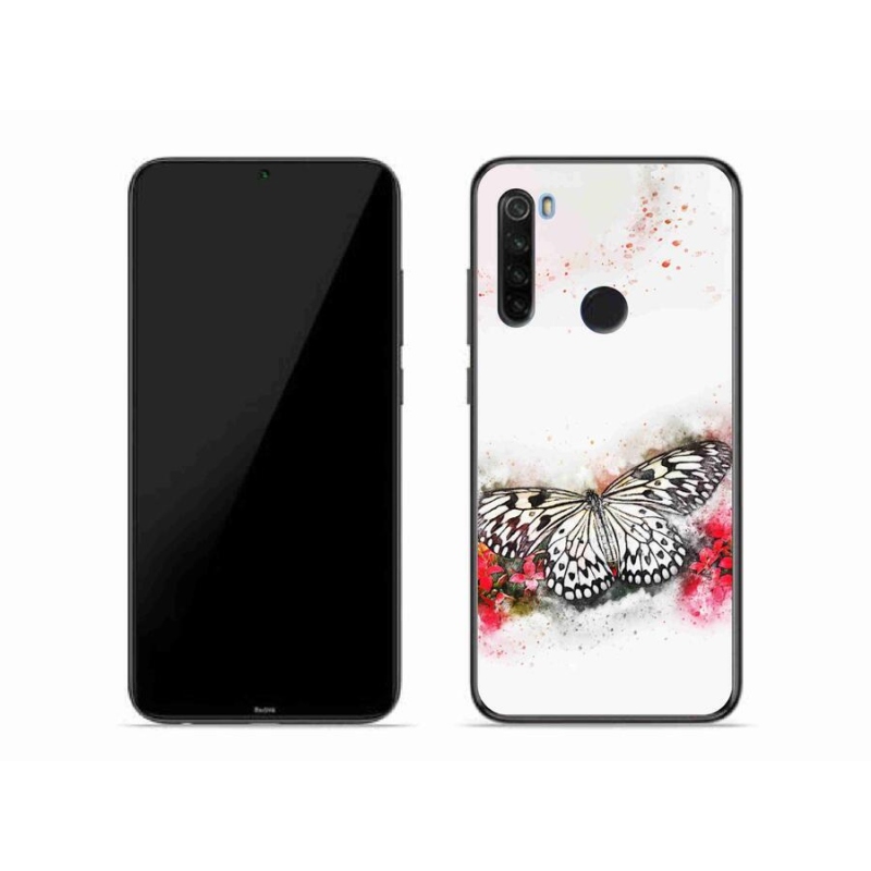 Gelový kryt mmCase na mobil Xiaomi Redmi Note 8T - černobílý motýl