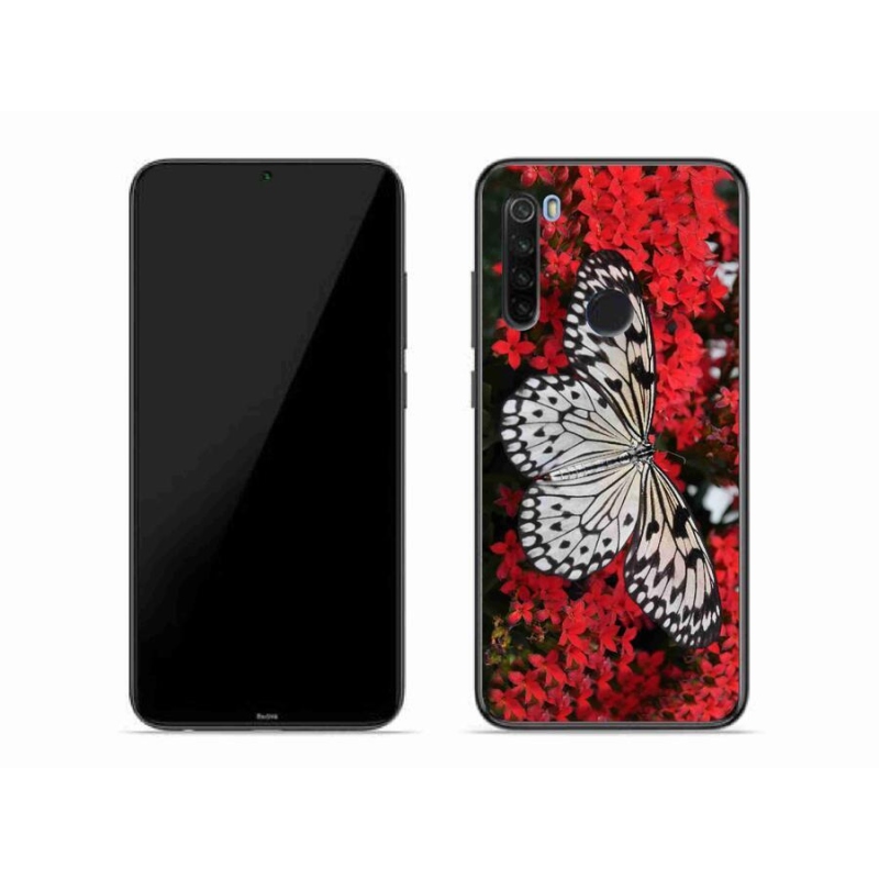 Gelový kryt mmCase na mobil Xiaomi Redmi Note 8T - černobílý motýl 1