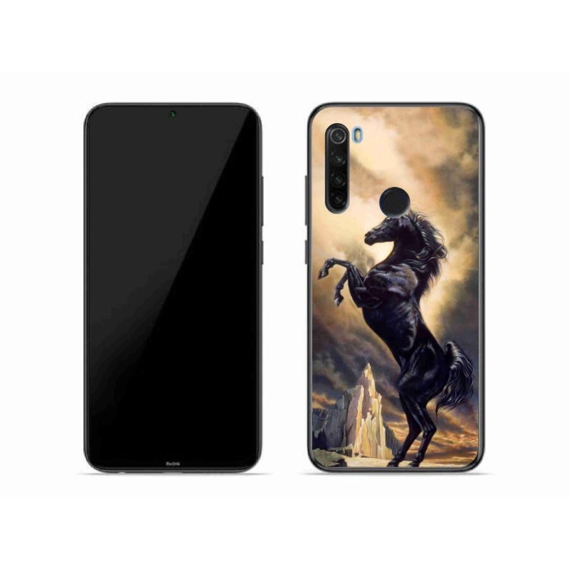 Gelový kryt mmCase na mobil Xiaomi Redmi Note 8T - černý kreslený kůň