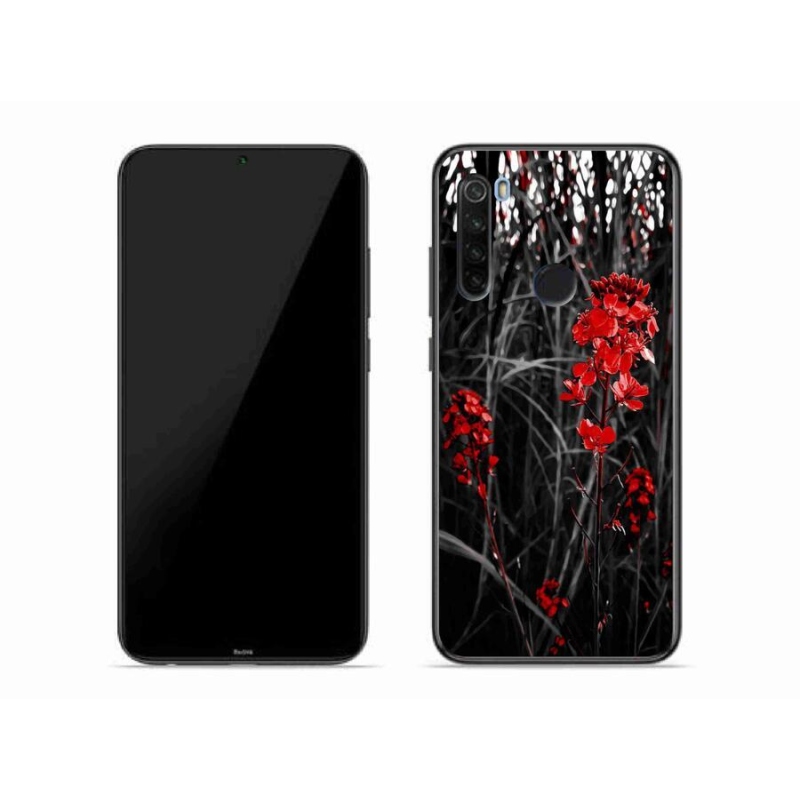 Gelový kryt mmCase na mobil Xiaomi Redmi Note 8T - červená rostlina