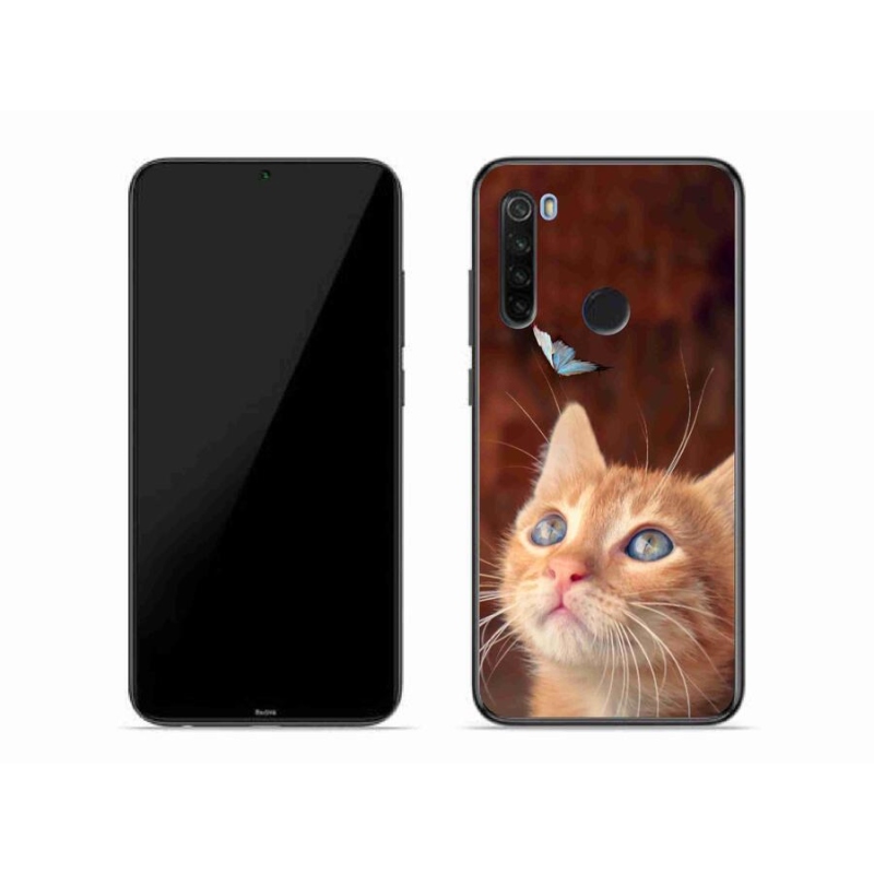 Gelový kryt mmCase na mobil Xiaomi Redmi Note 8T - motýl a kotě