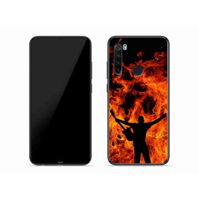 Gelový kryt mmCase na mobil Xiaomi Redmi Note 8T - muzikant a oheň