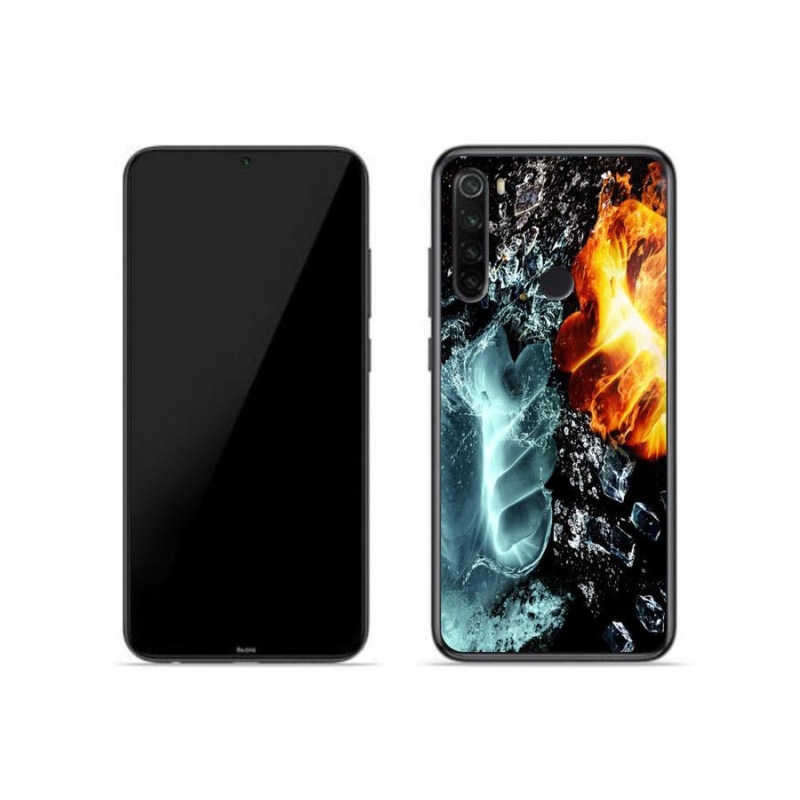 Gelový kryt mmCase na mobil Xiaomi Redmi Note 8T - voda a oheň