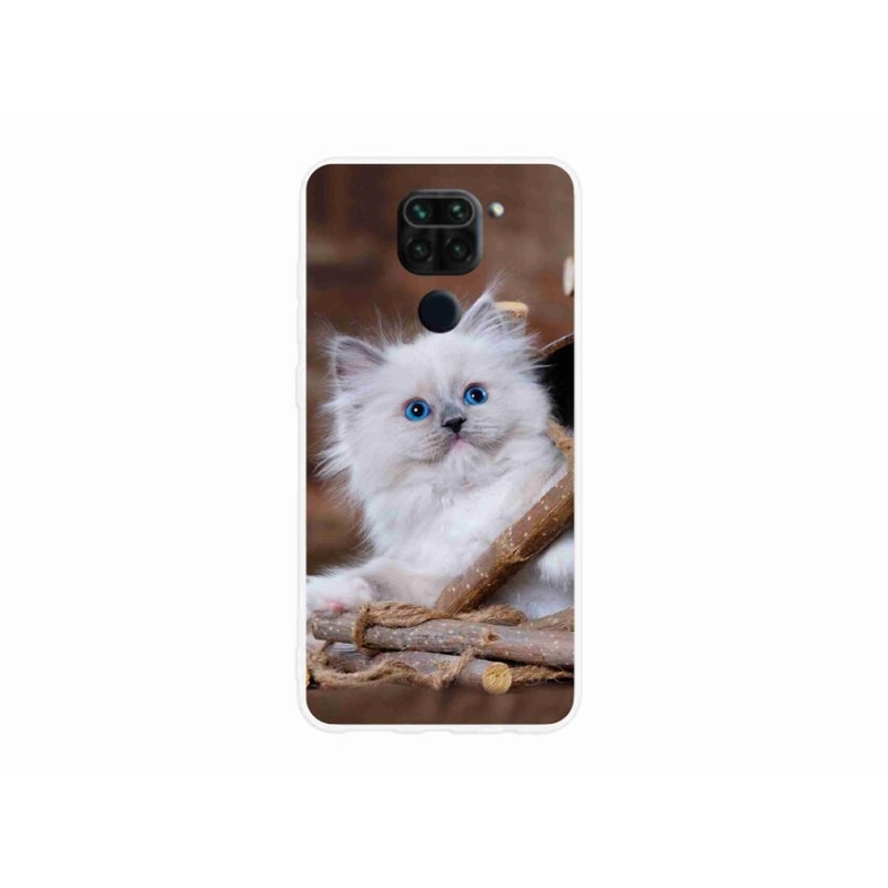Gelový kryt mmCase na mobil Xiaomi Redmi Note 9 - bílé kotě