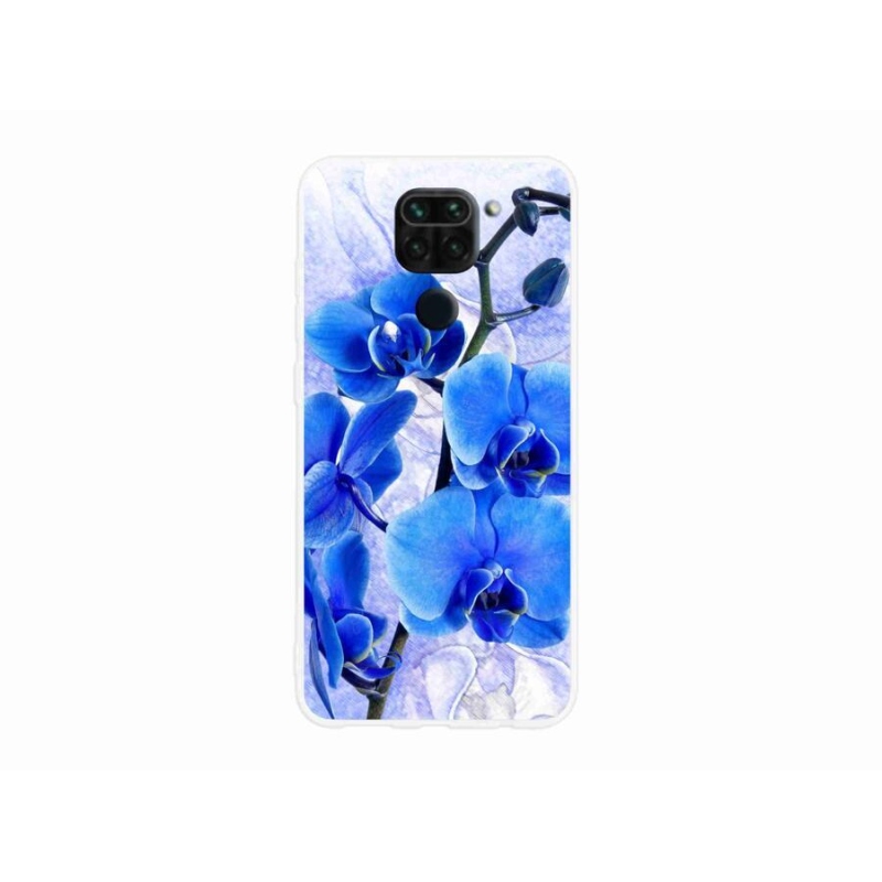 Gelový kryt mmCase na mobil Xiaomi Redmi Note 9 - modré květy