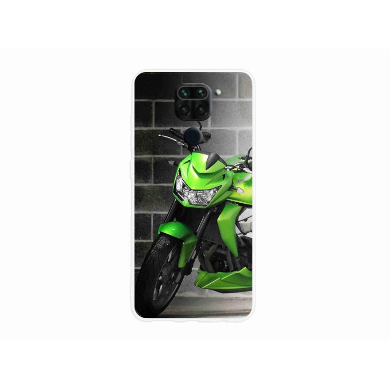Gelový kryt mmCase na mobil Xiaomi Redmi Note 9 - zelená motorka