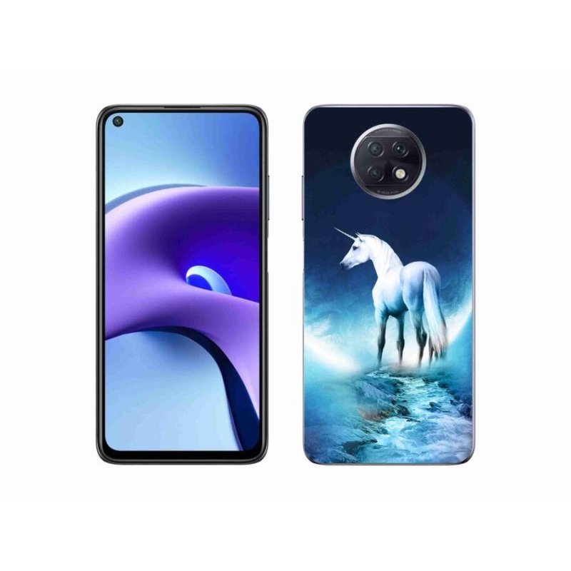 Gelový kryt mmCase na mobil Xiaomi Redmi Note 9T 5G - bílý jednorožec