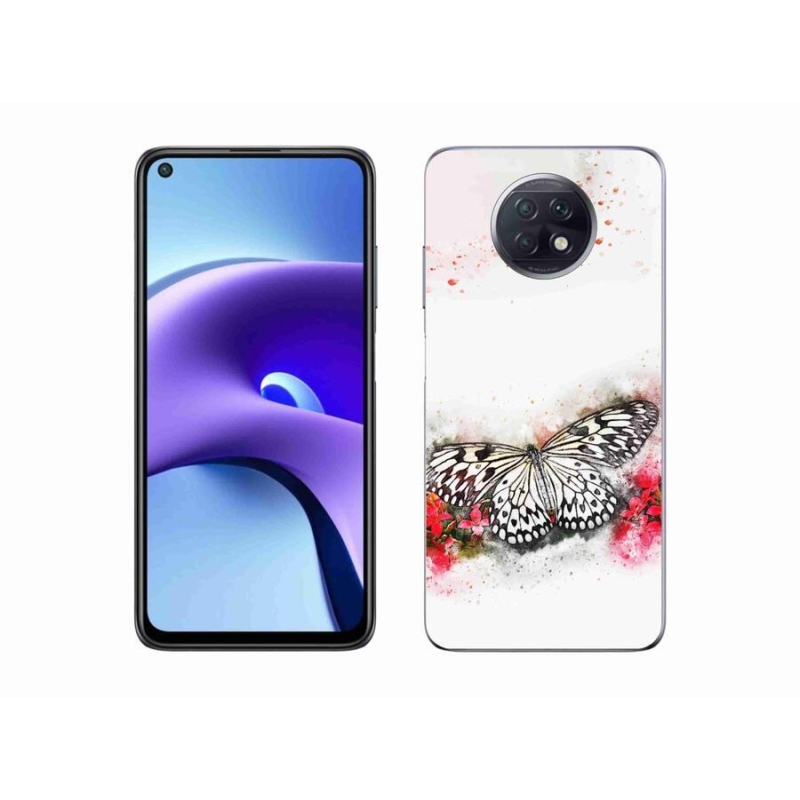 Gelový kryt mmCase na mobil Xiaomi Redmi Note 9T 5G - černobílý motýl