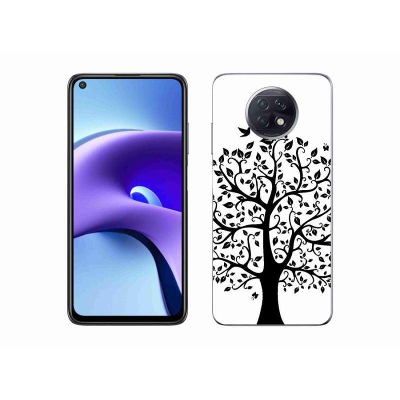 Gelový kryt mmCase na mobil Xiaomi Redmi Note 9T 5G - černobílý strom