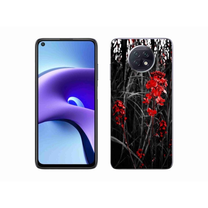 Gelový kryt mmCase na mobil Xiaomi Redmi Note 9T 5G - červená rostlina