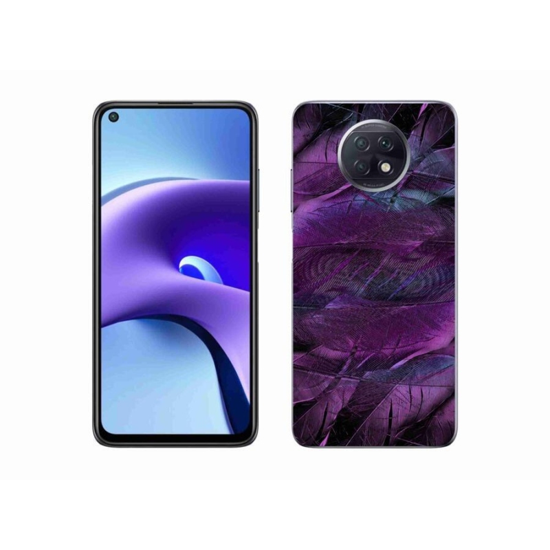 Gelový kryt mmCase na mobil Xiaomi Redmi Note 9T 5G - fialová pírka