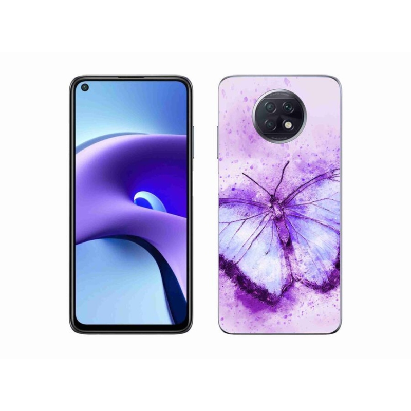 Gelový kryt mmCase na mobil Xiaomi Redmi Note 9T 5G - fialový motýl