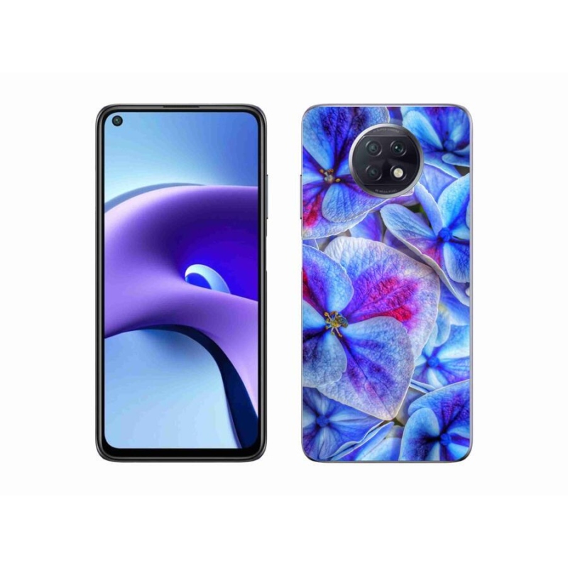 Gelový kryt mmCase na mobil Xiaomi Redmi Note 9T 5G - modré květy 1