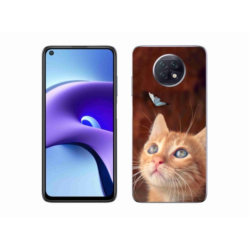 Gelový kryt mmCase na mobil Xiaomi Redmi Note 9T 5G - motýl a kotě
