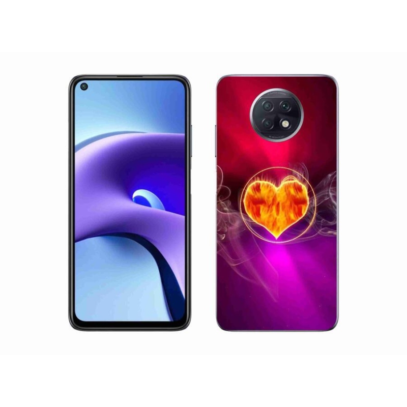 Gelový kryt mmCase na mobil Xiaomi Redmi Note 9T 5G - ohnivé srdce