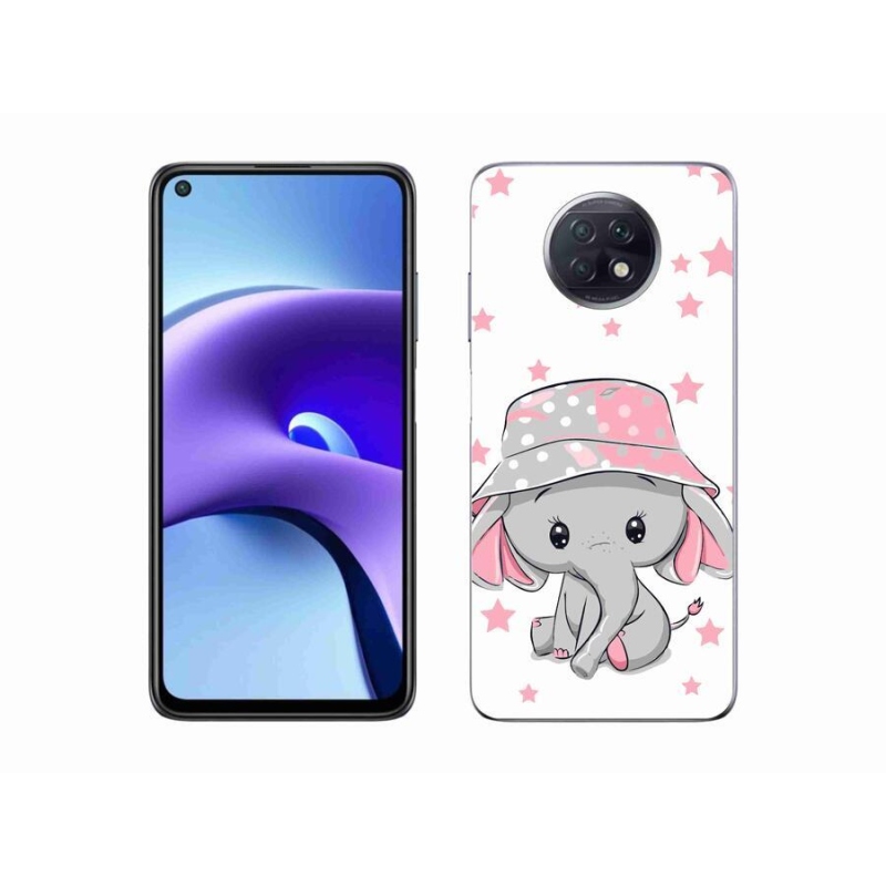 Gelový kryt mmCase na mobil Xiaomi Redmi Note 9T 5G - růžový slon