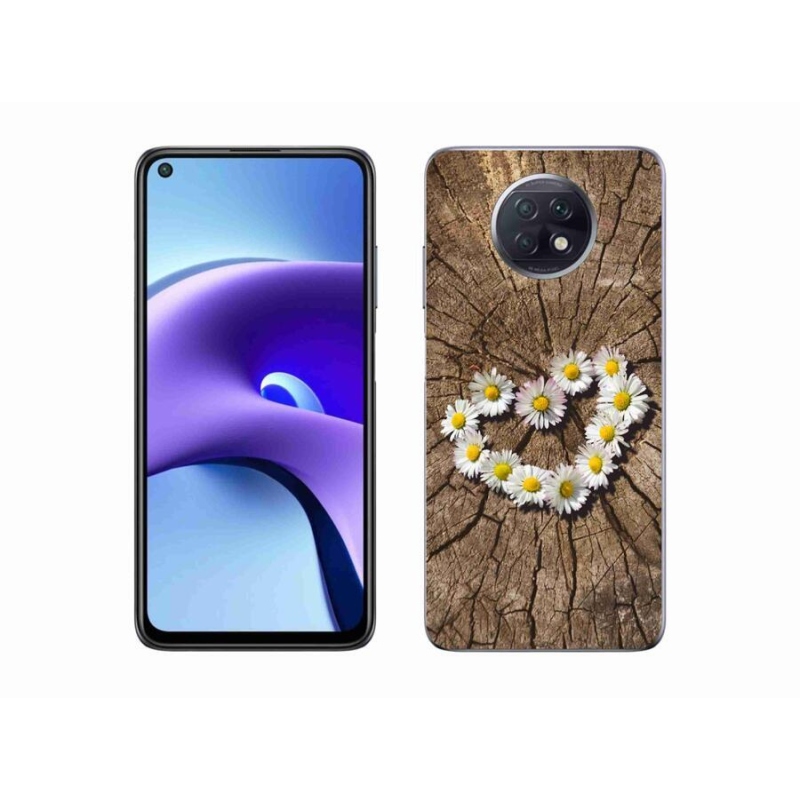 Gelový kryt mmCase na mobil Xiaomi Redmi Note 9T 5G - srdce z kopretin