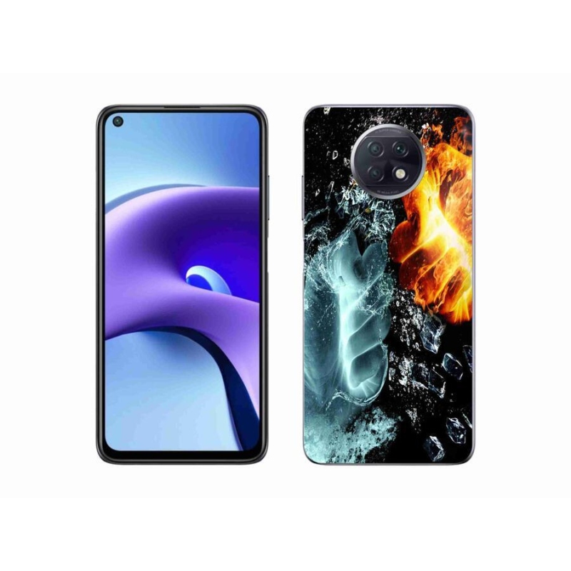 Gelový kryt mmCase na mobil Xiaomi Redmi Note 9T 5G - voda a oheň