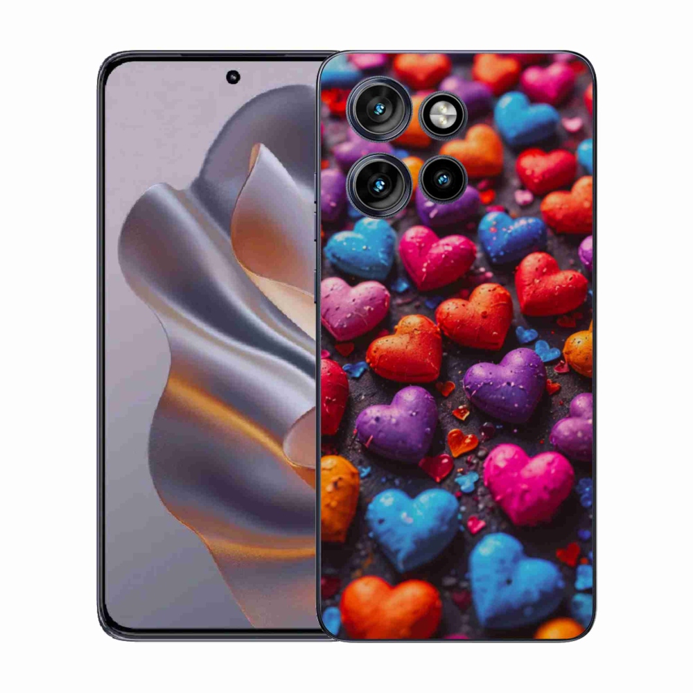 Gelový kryt mmCase na Motorola Edge 50 Neo - barevná srdce