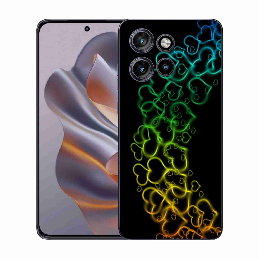 Gelový kryt mmCase na Motorola Edge 50 Neo - barevná srdíčka