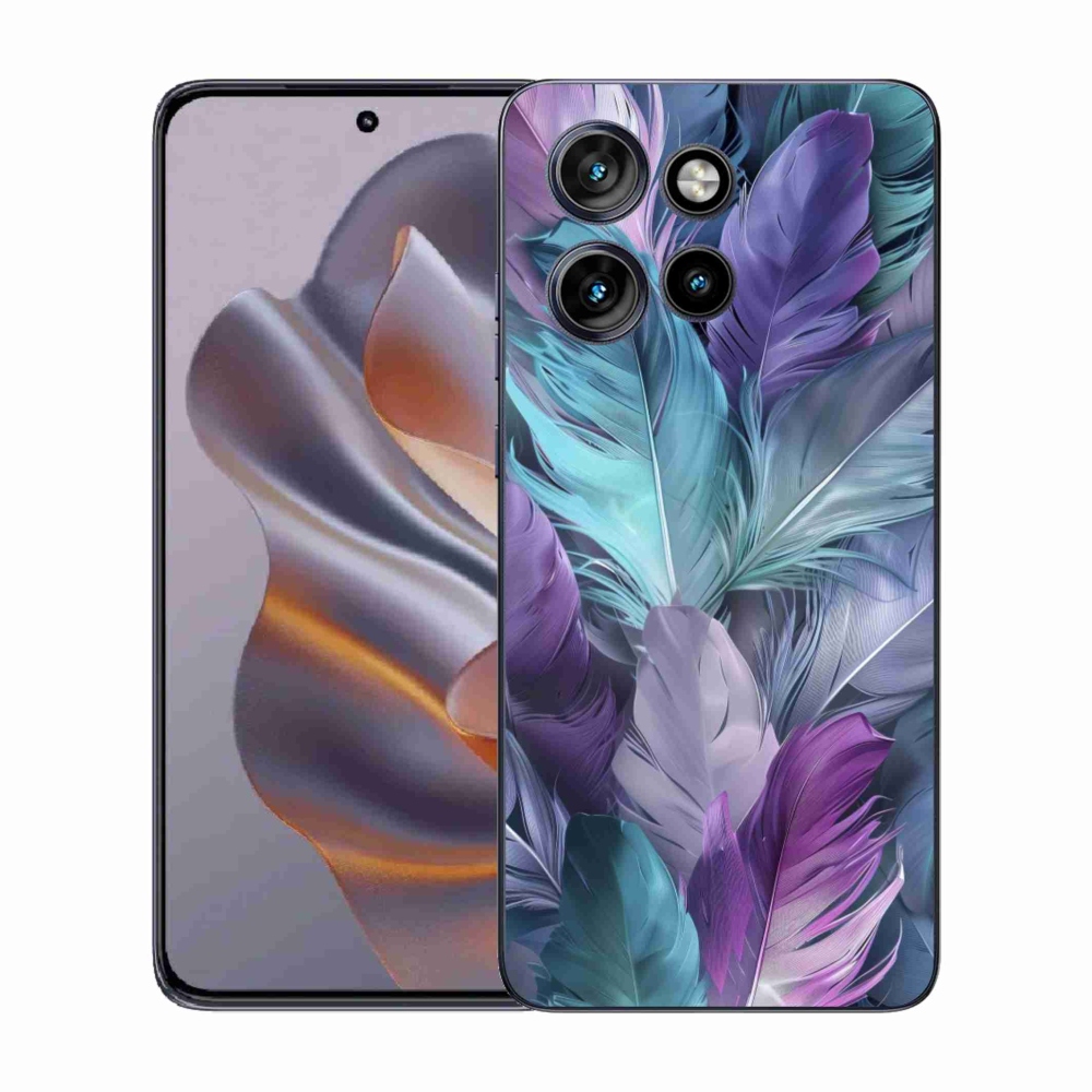 Gelový kryt mmCase na Motorola Edge 50 Neo - barevné peří 2